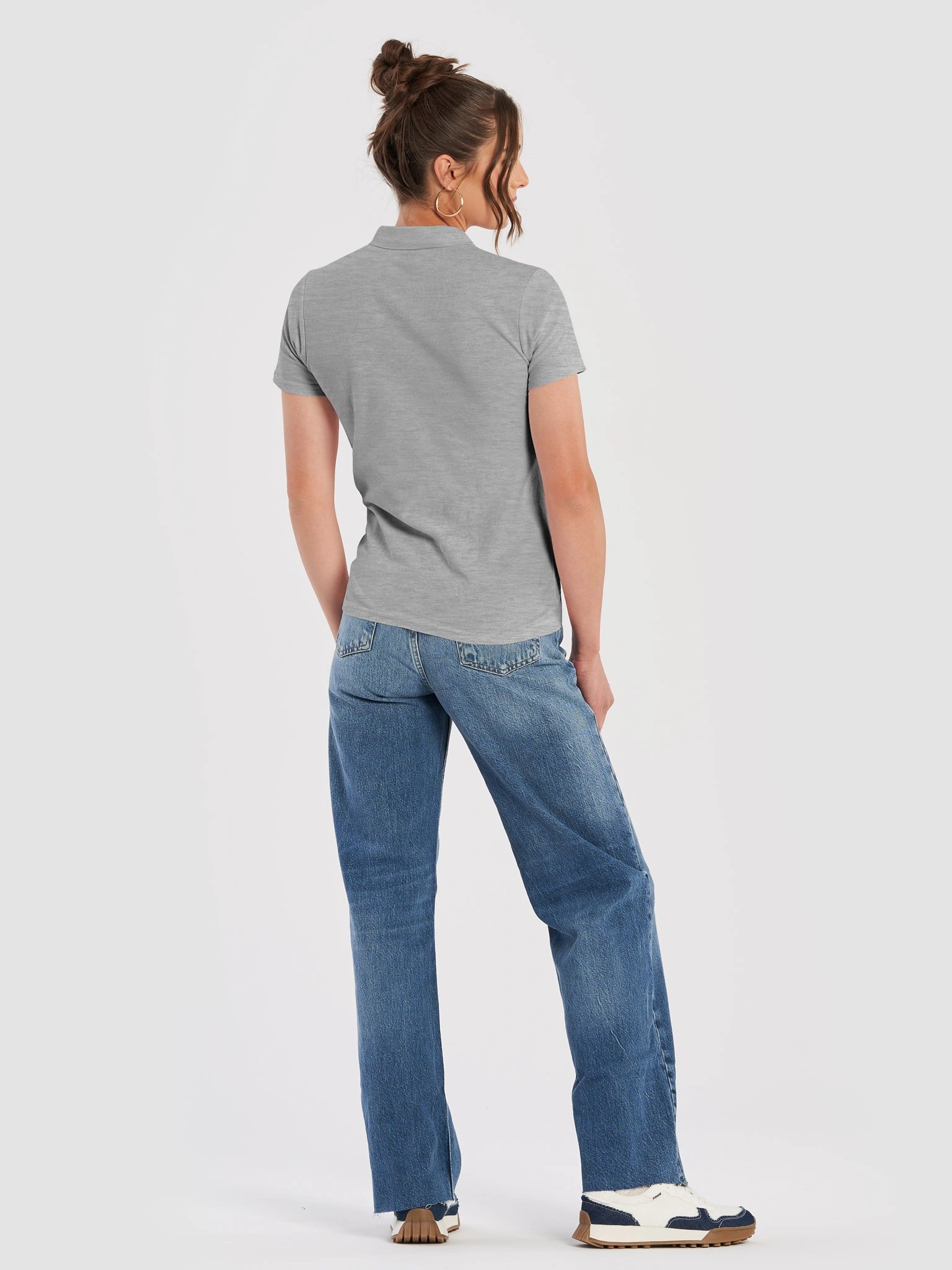 Feminine Polo - Light with Black Embroidered "Stages Mom" product image (6)