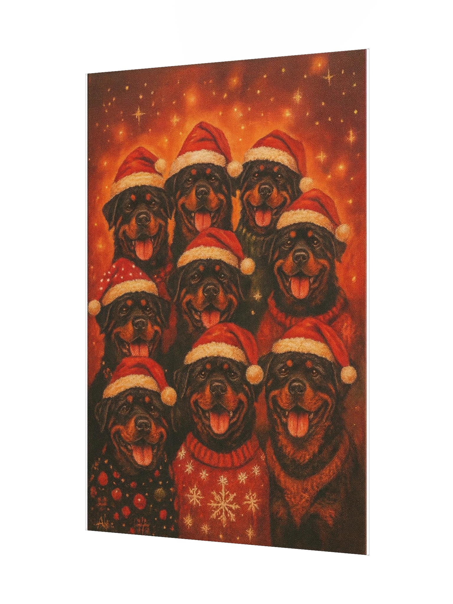 Festive Paws - Santa Rottweilers Matte Poster product image (8)