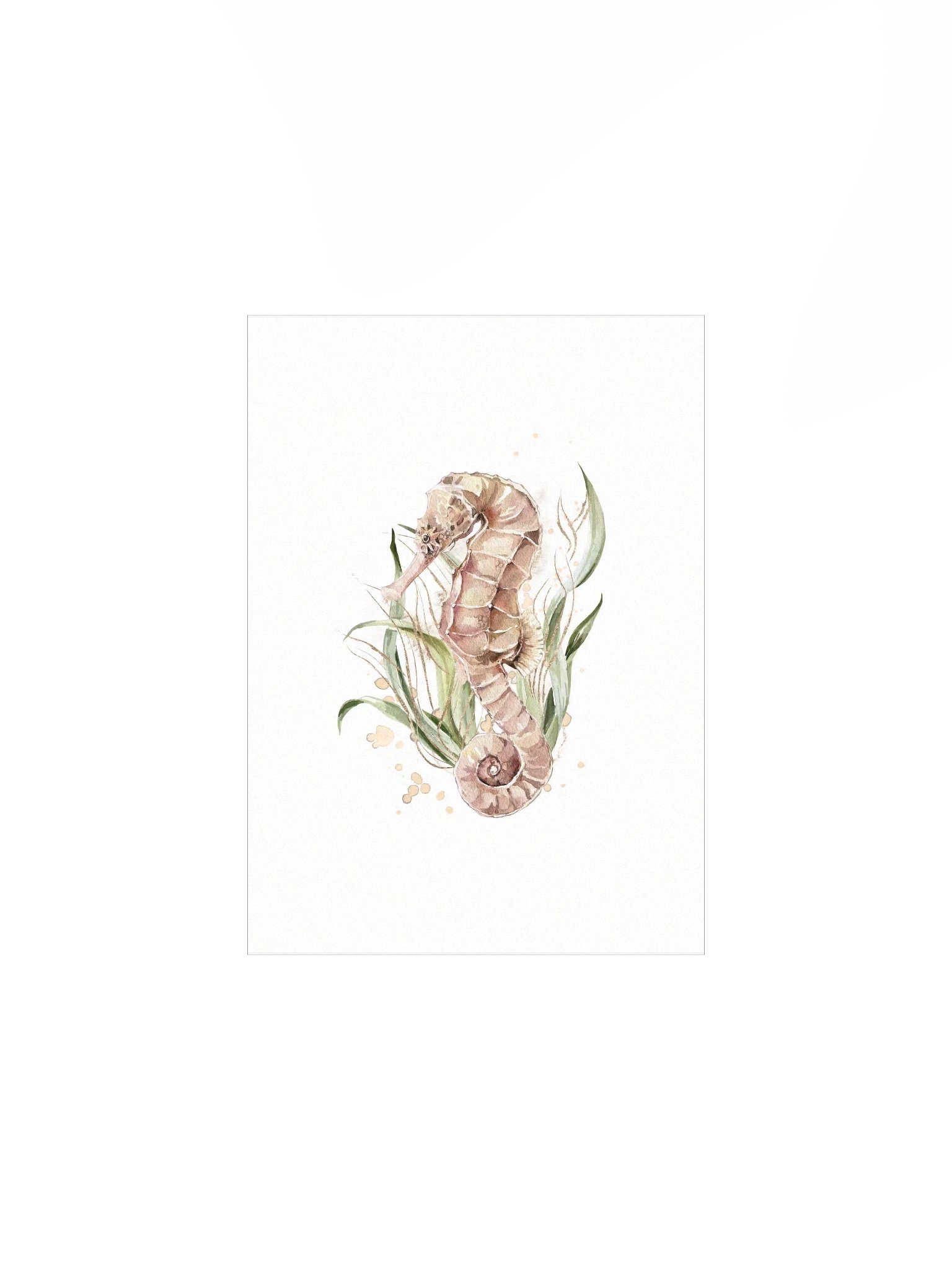 Seahorse Watercolor with Seaweed product image (3)