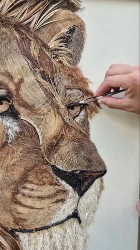 Made from palm fronds & fibers 🌴 DESERT KING portrays a lion of the Namib Desert where a small population roam the sands of t...
