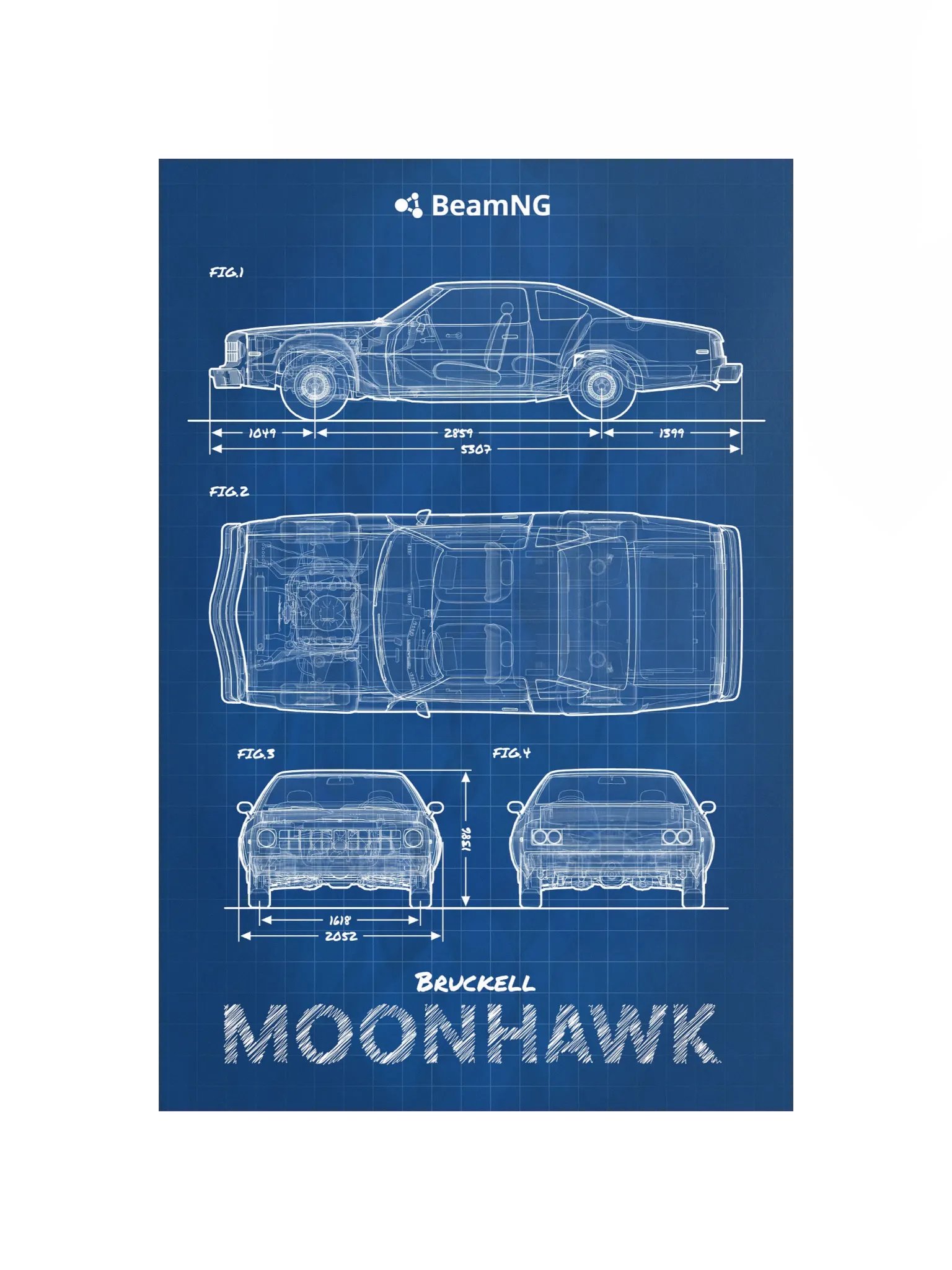 Bruckell Moonhawk Blueprint Poster product image (2)