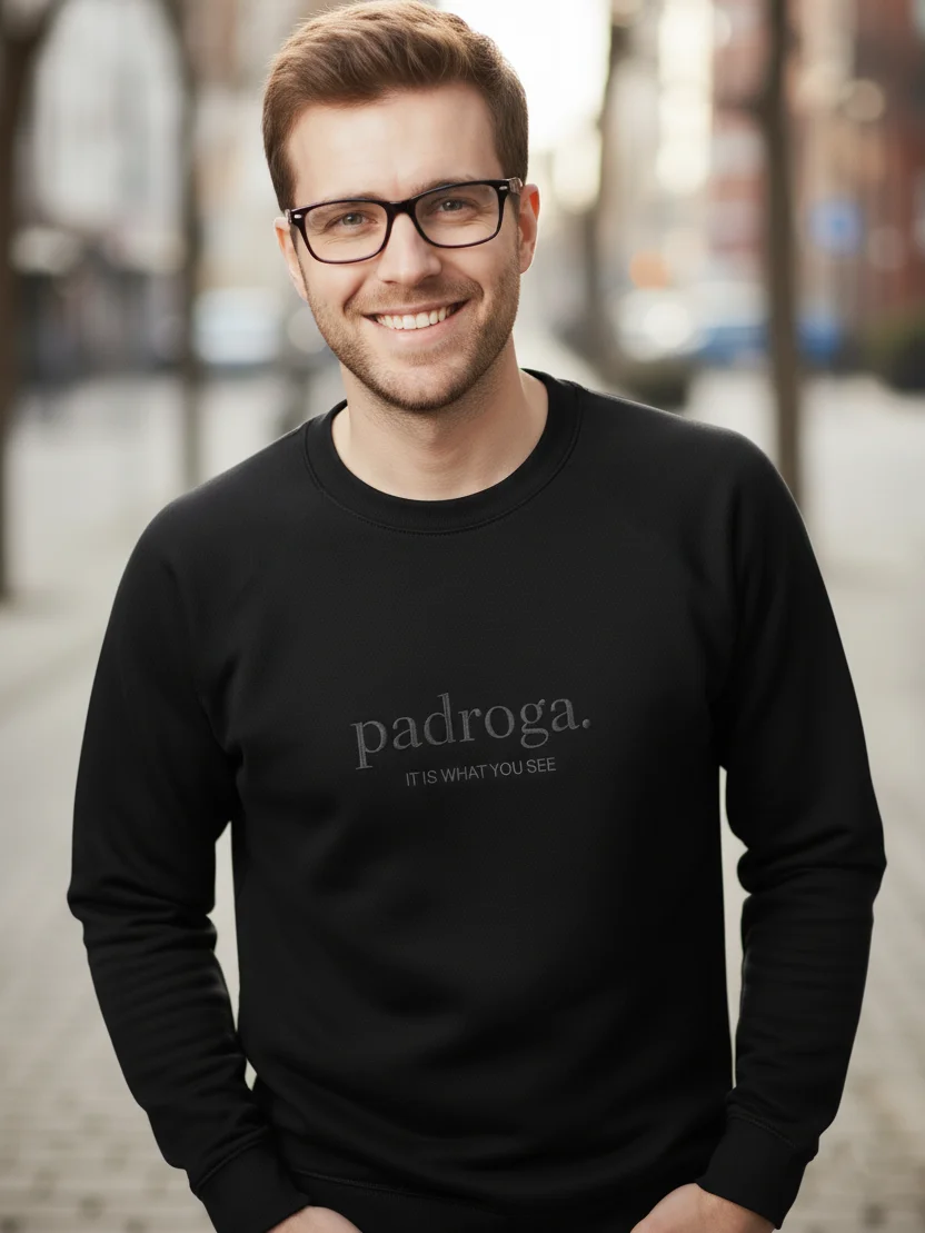 padroga. essentials black embroidered logo product image (12)