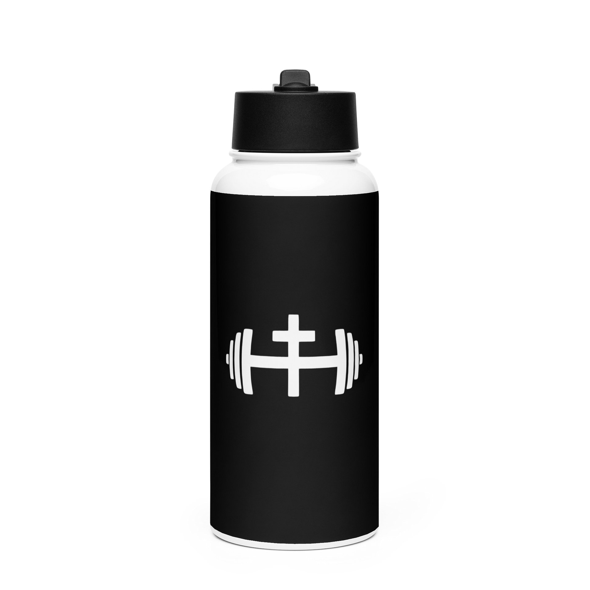 His House Stainless Steel Water Bottle with a Straw Lid - Black product image (1)