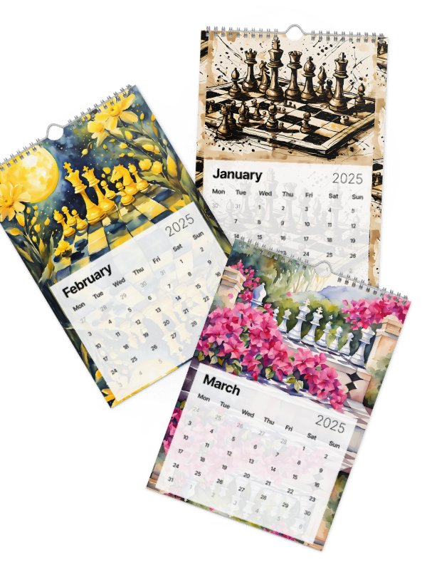 Chess Wall Calendar 2025 product image (2)