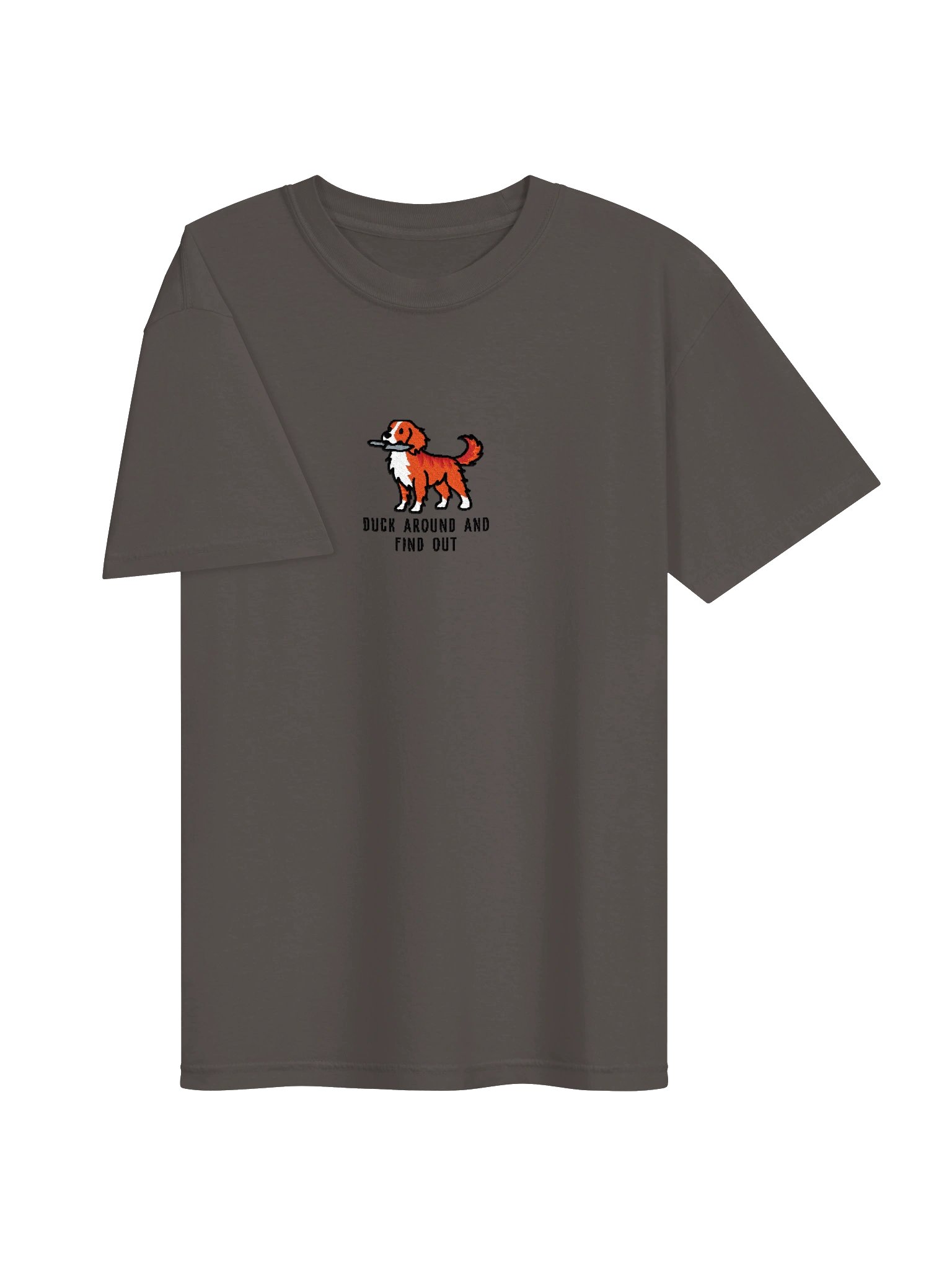 Duck Around & Find Out Funny Chibi-Style Embroidered T-Shirt for Nova Scotia Duck Tolling Retriever(Red) Owners product image (17)