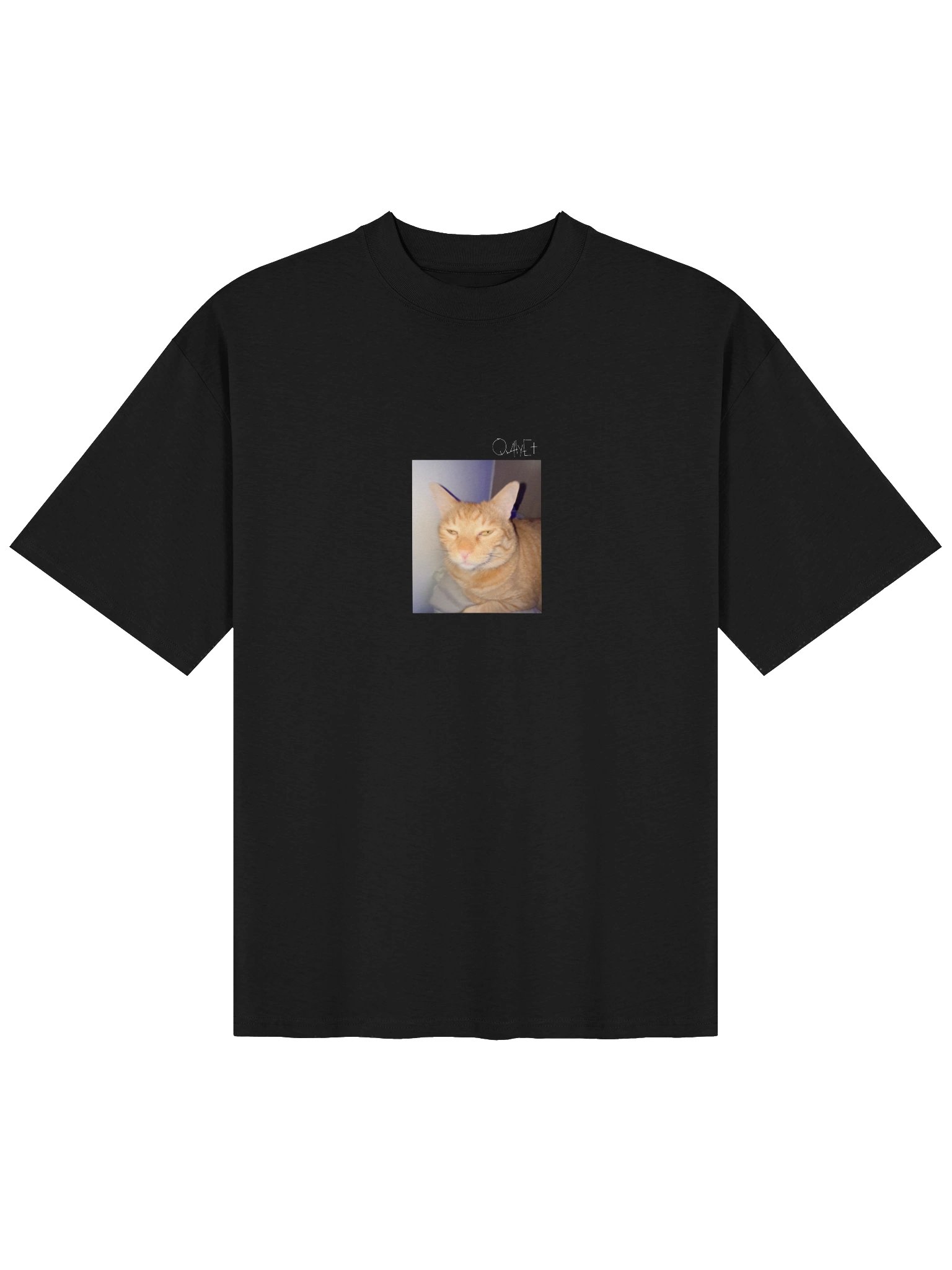QWHYET LITTY KITTY Oversized Tee (WHITE LOGO) product image (1)