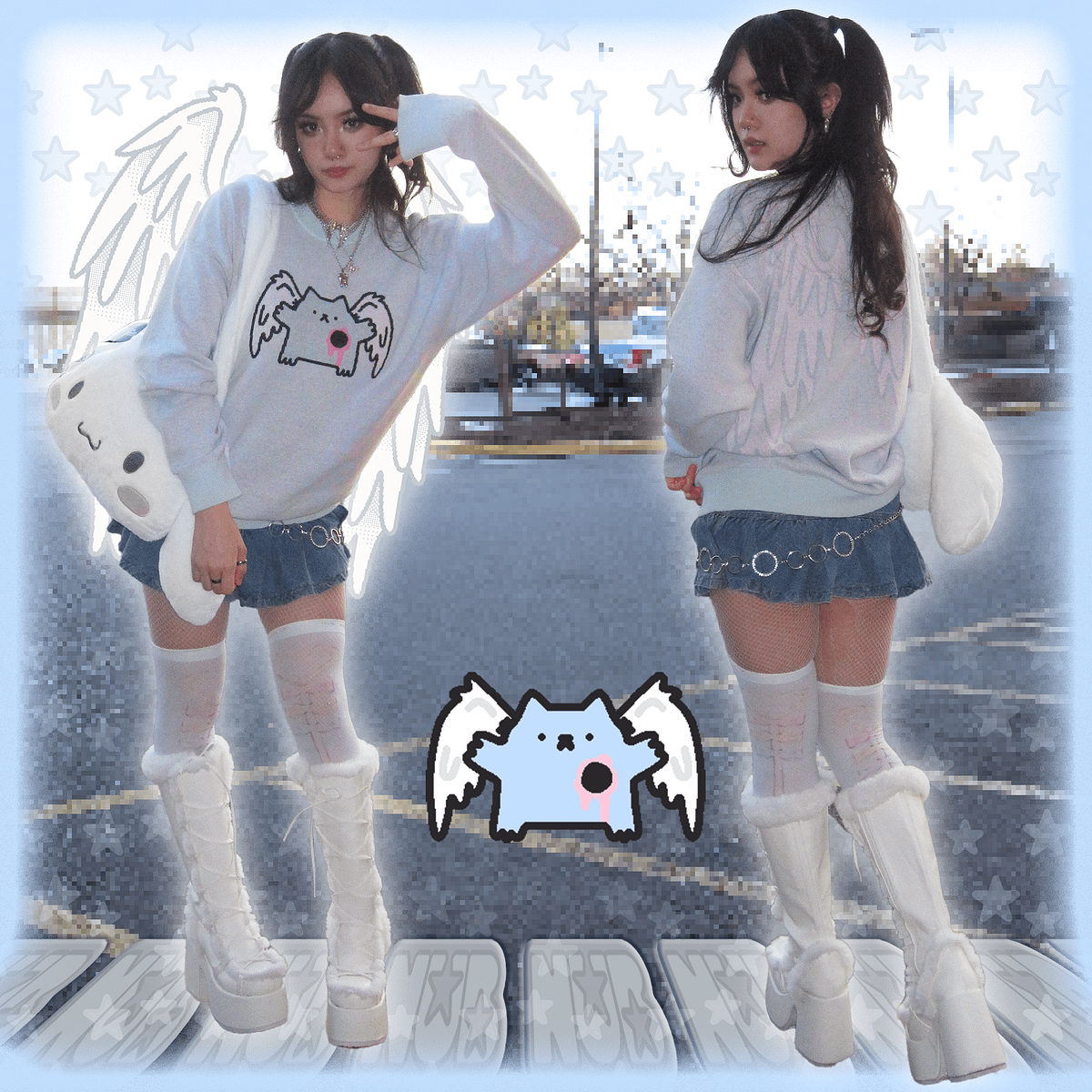 ₊‧꒰ა Angel Knit ໒꒱ ‧₊˚ | silly nub cat