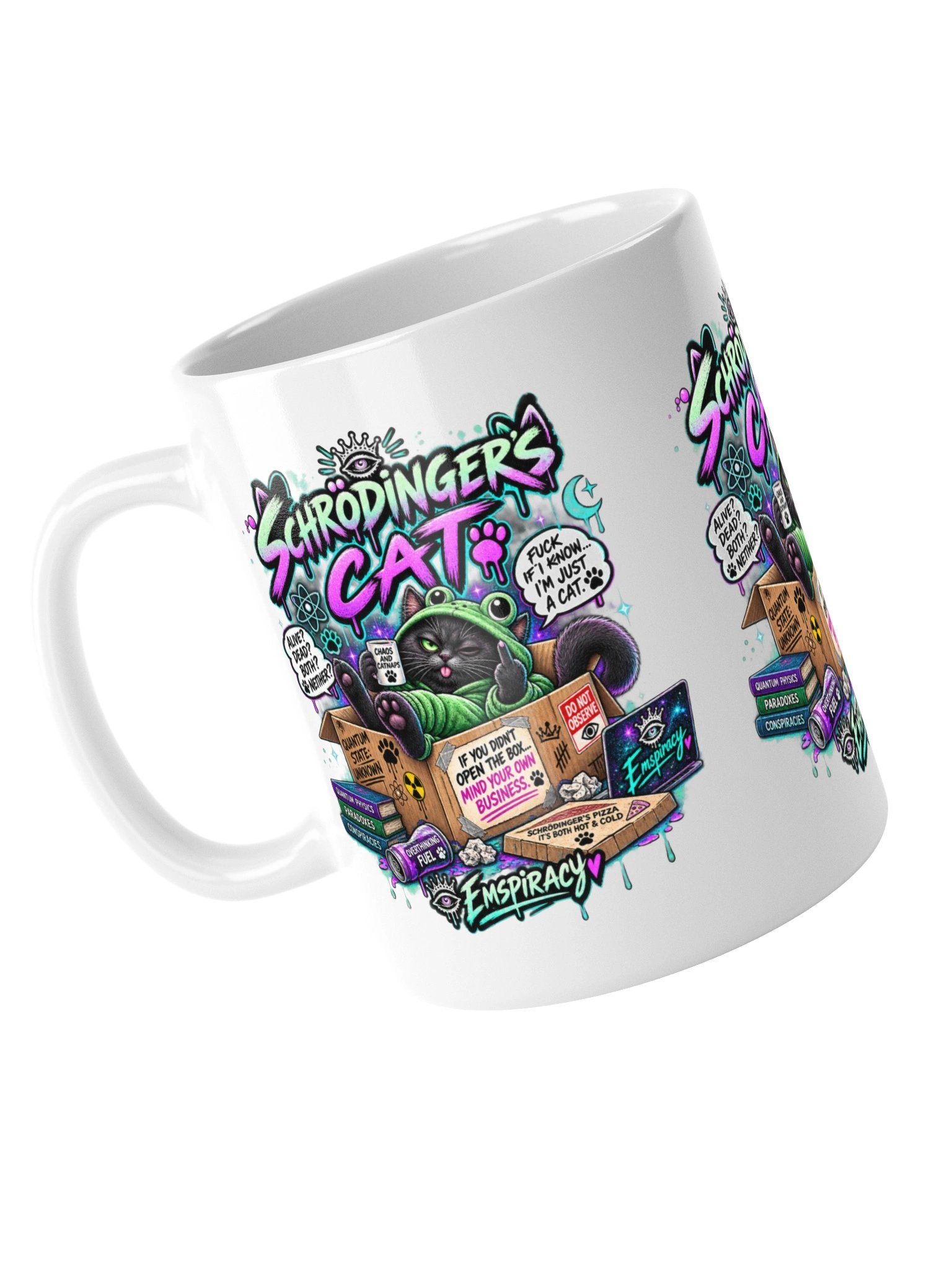 🐈‍⬛🐸☕ SCHRÖDINGER’S CAT FUCK KNOWS. I’M JUST A CAT. 😂💚 product image (5)