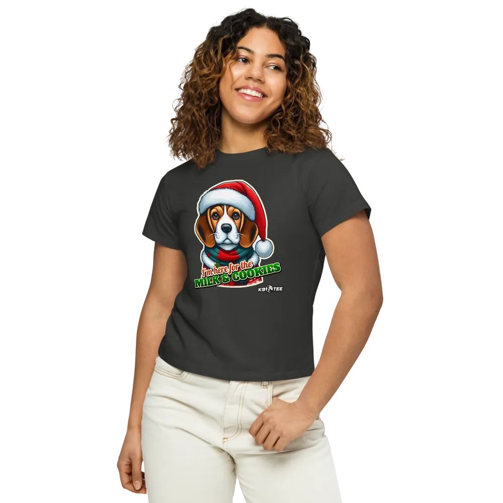 Beagle Santa Paws High-Waisted Tee product image (50)