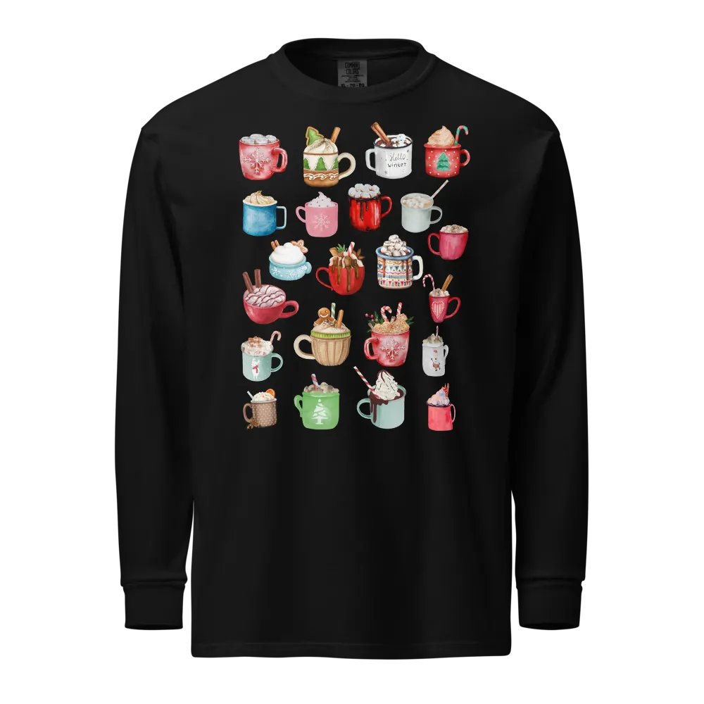 Hot Cocoa Collage Winter Adult Long-Sleeve T-Shirt product image (1)