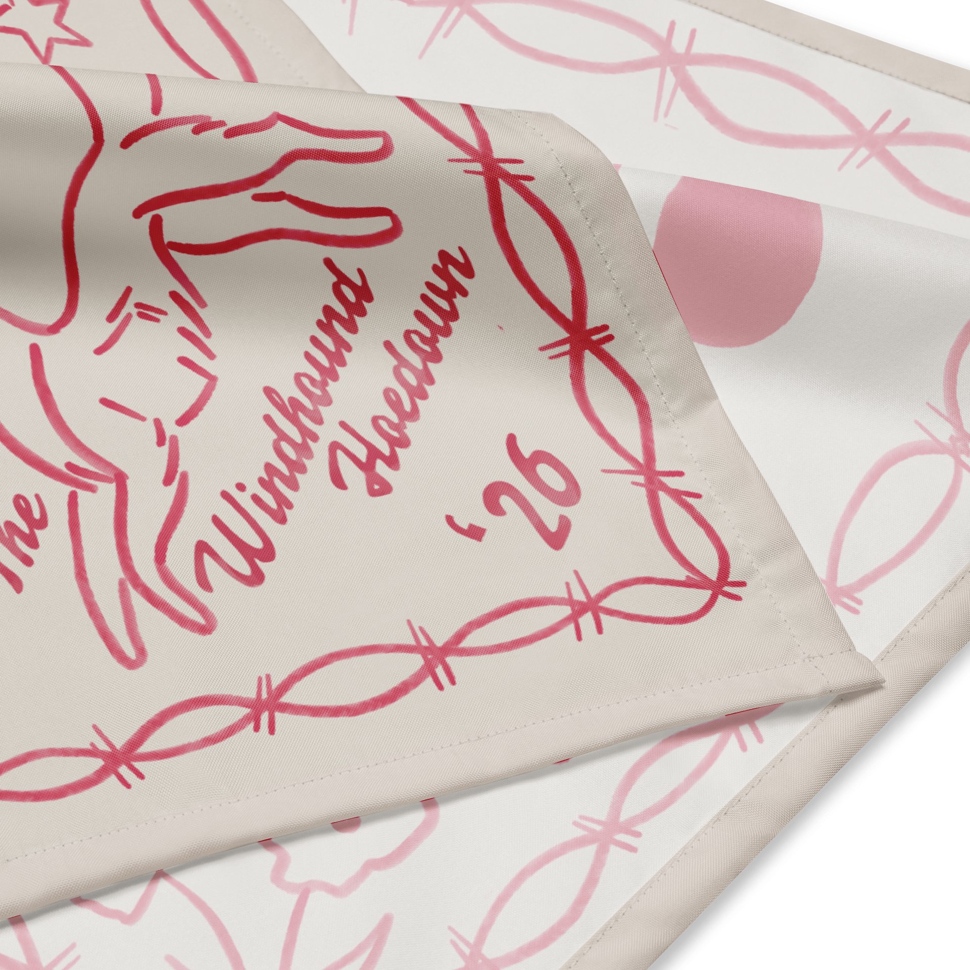 Windhound Hoedown '26 Bandana - Magenta on Cream product image (2)