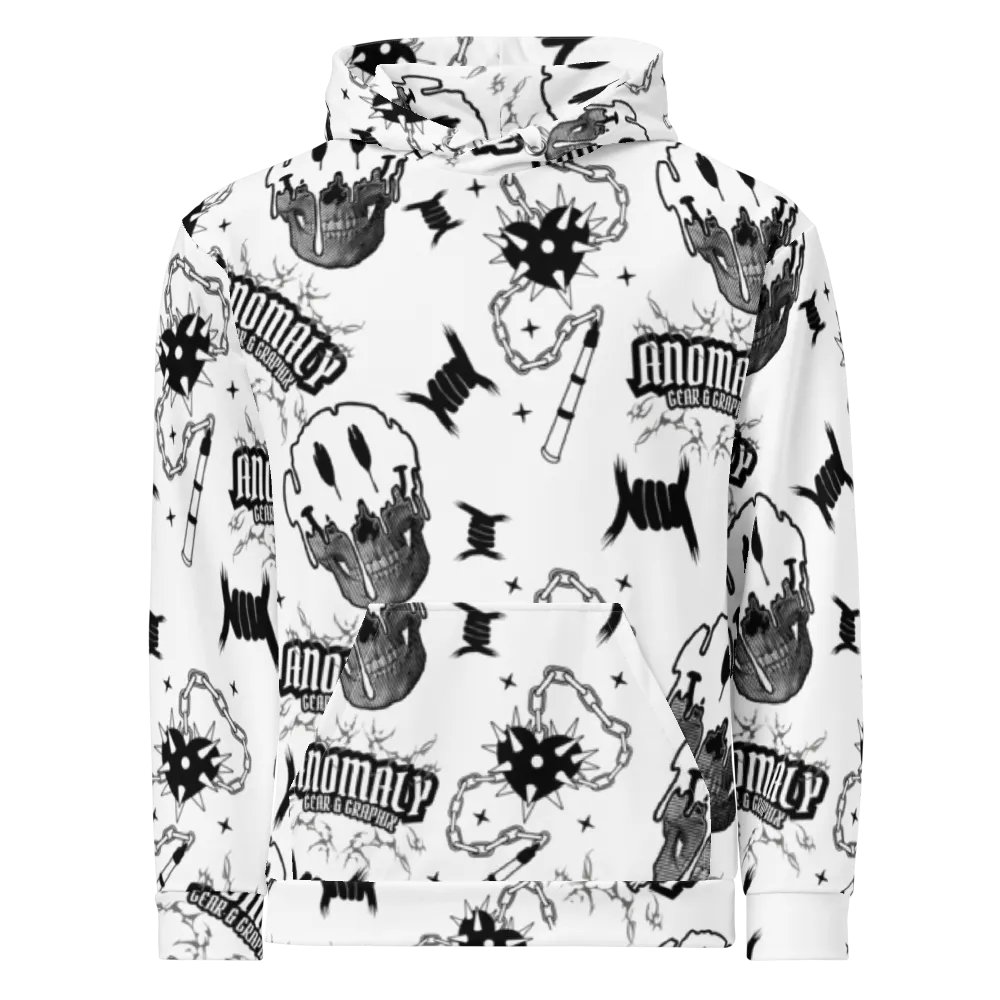 Anomaly All Over Unisex White Hoodie product image (1)