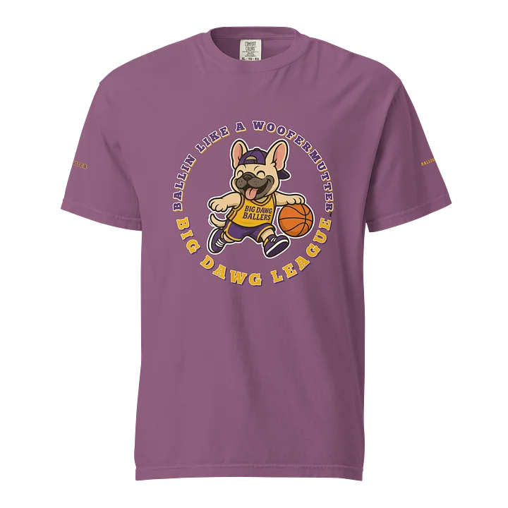 French Bulldog Ballin Like A WooferMutter™ Unisex Garment-Dyed Heavyweight T-Shirt product image (2)