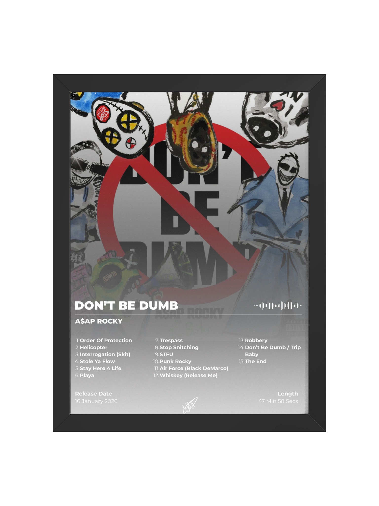 DON’T BE DUMB A$AP Rocky Framed Poster product image (2)
