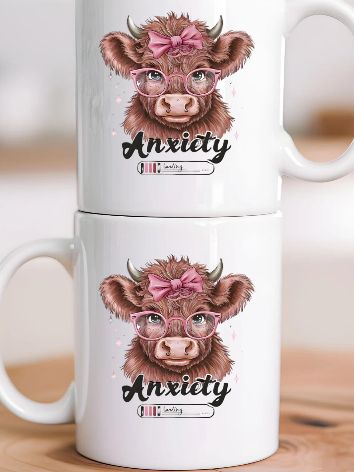 Anxiety Loading Coffee Mug – Funny Heifer Cow Design – Humorous Animal Lover Gift product image (6)