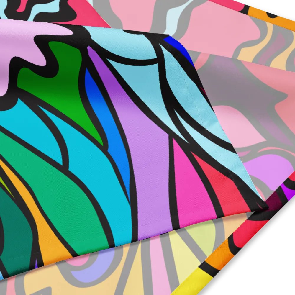 Vibrant Mosaic All-Over Bandana - Wave at Sunset product image (4)
