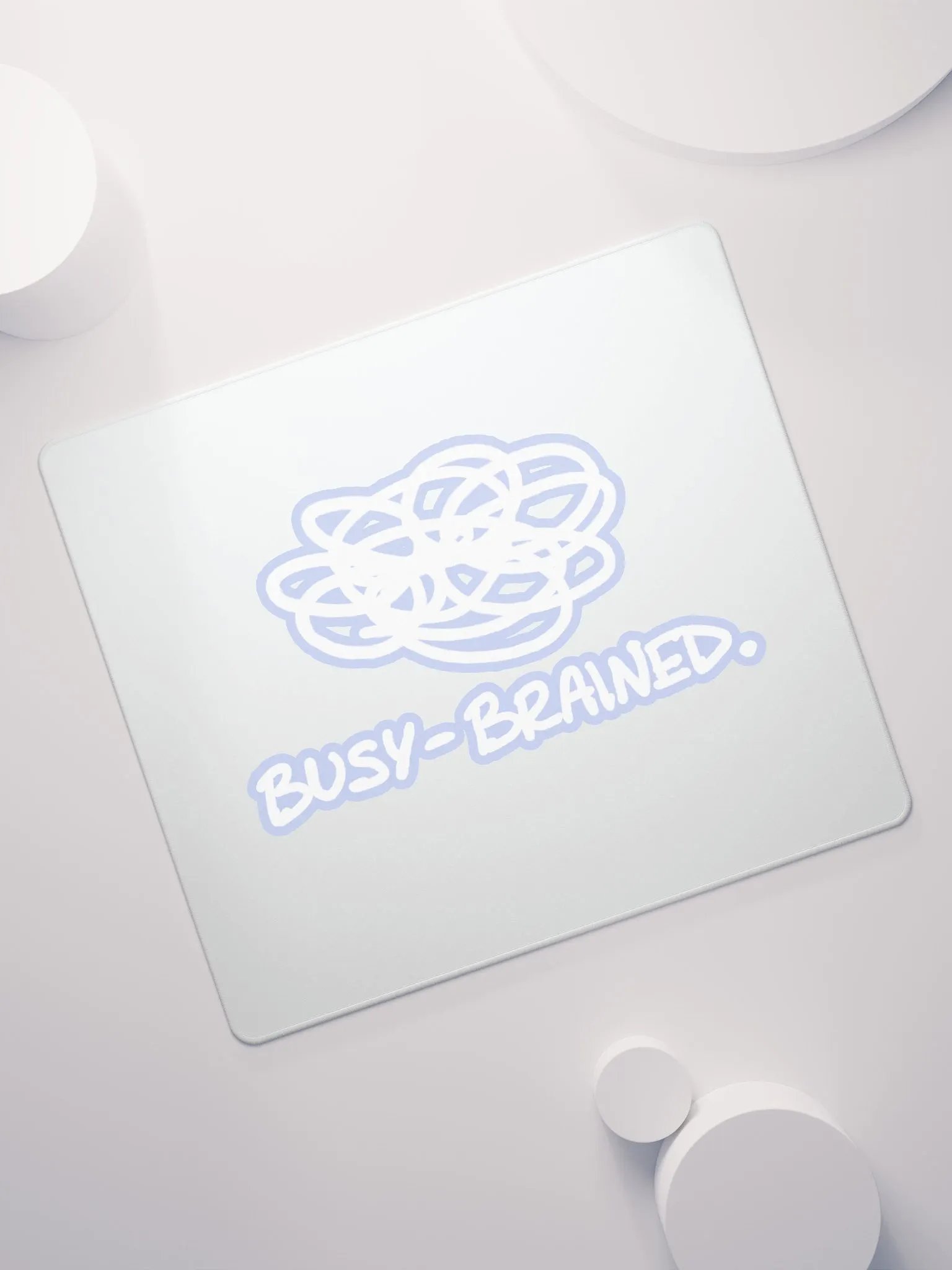 BUSY-BRAINED (lined design, #BDCAEF) mouse pad product image (7)