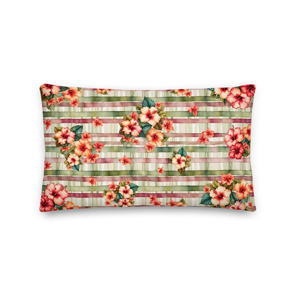 Tropical Hibiscus Stripe Cushion product image (1)