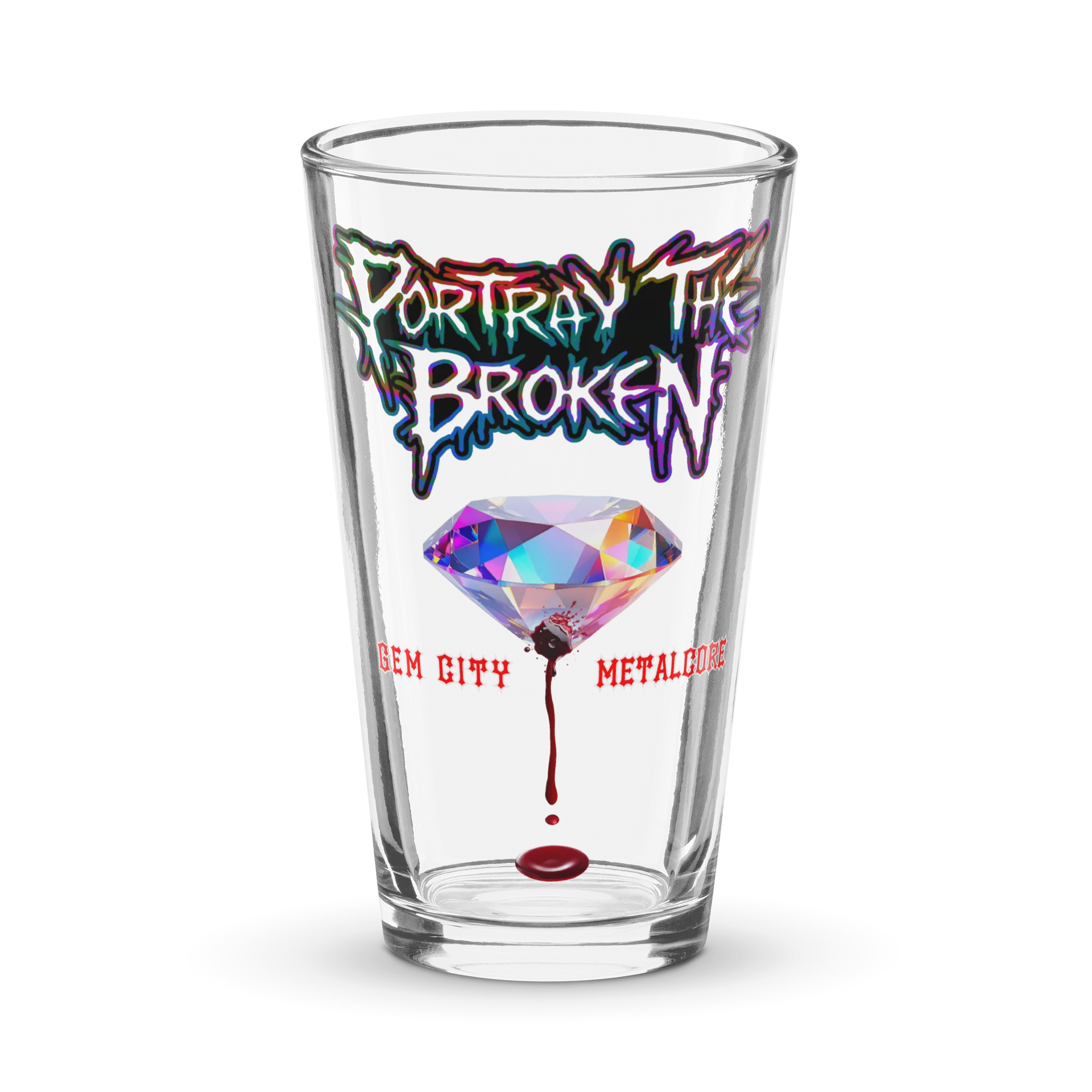 Portray the Broken Gem City Pint Glass product image (1)