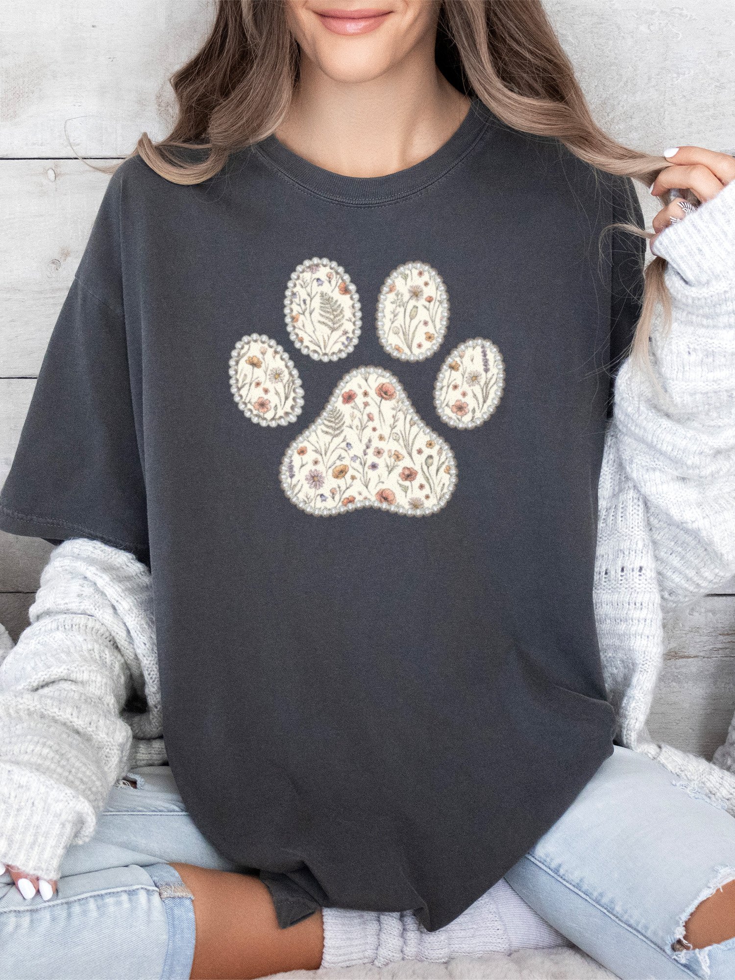 Floral Pearl Dog Paw Tee product image (19)