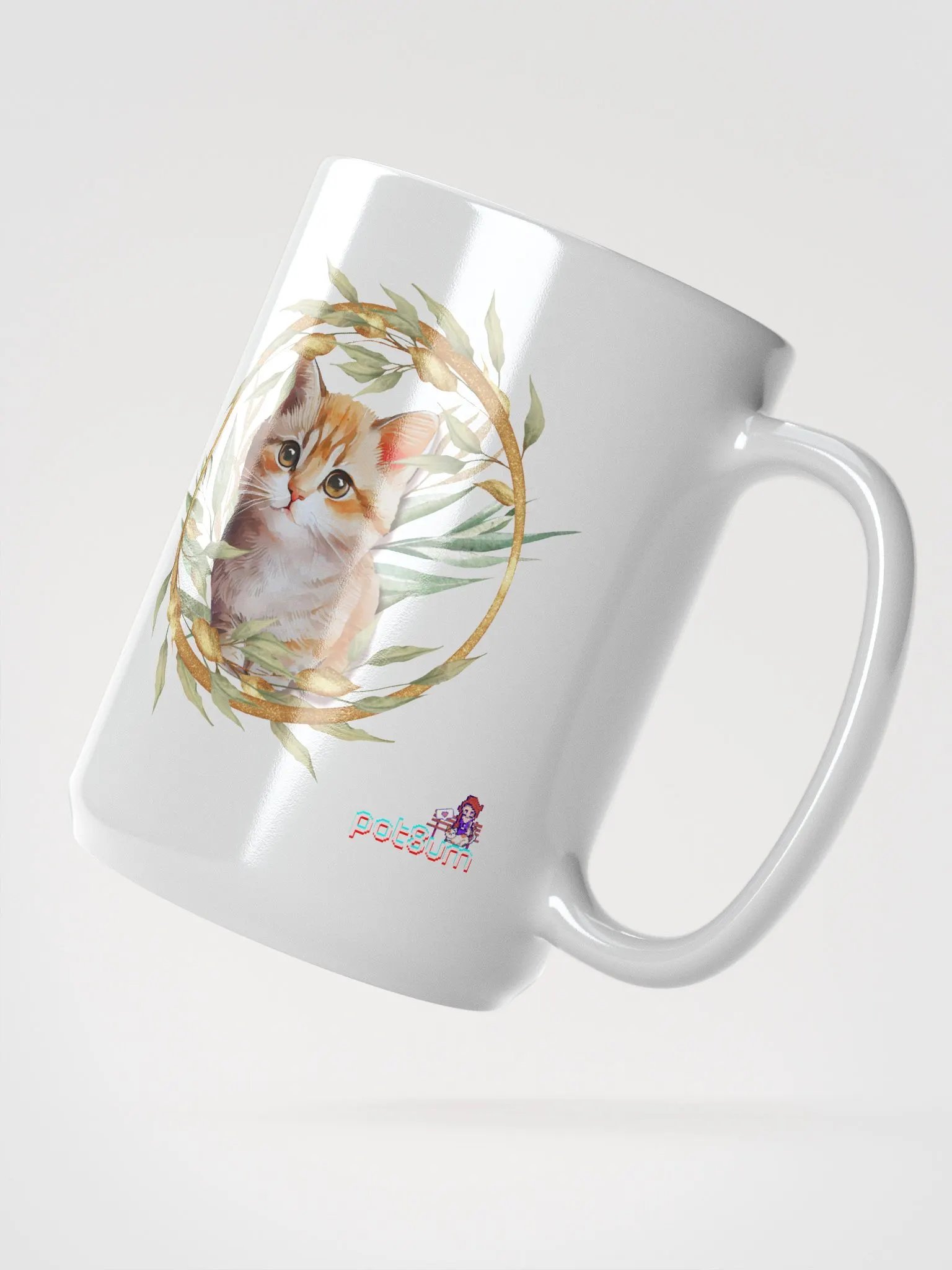 GOLDEN PUSSY CLUB white glossy mug product image (3)