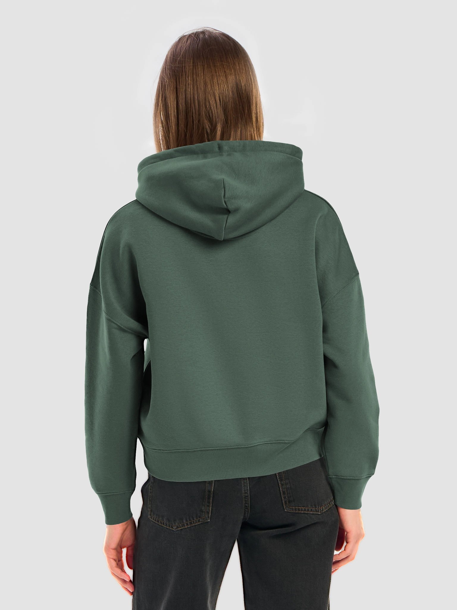 Women's organic hoodie (agency logo, black) product image (6)