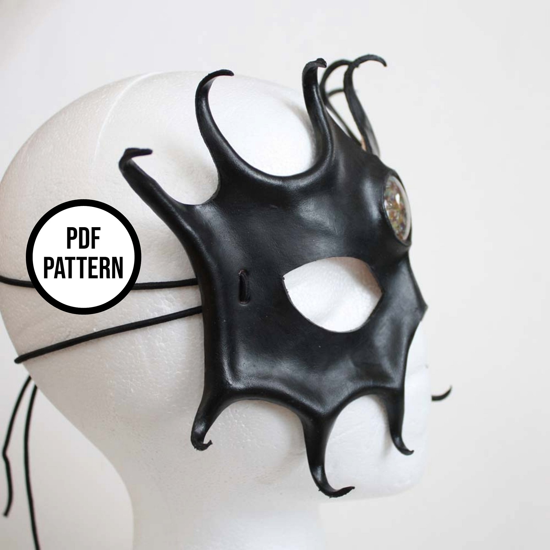 Leather Mask with Cabochon Inlay- PDF Pattern product image (4)