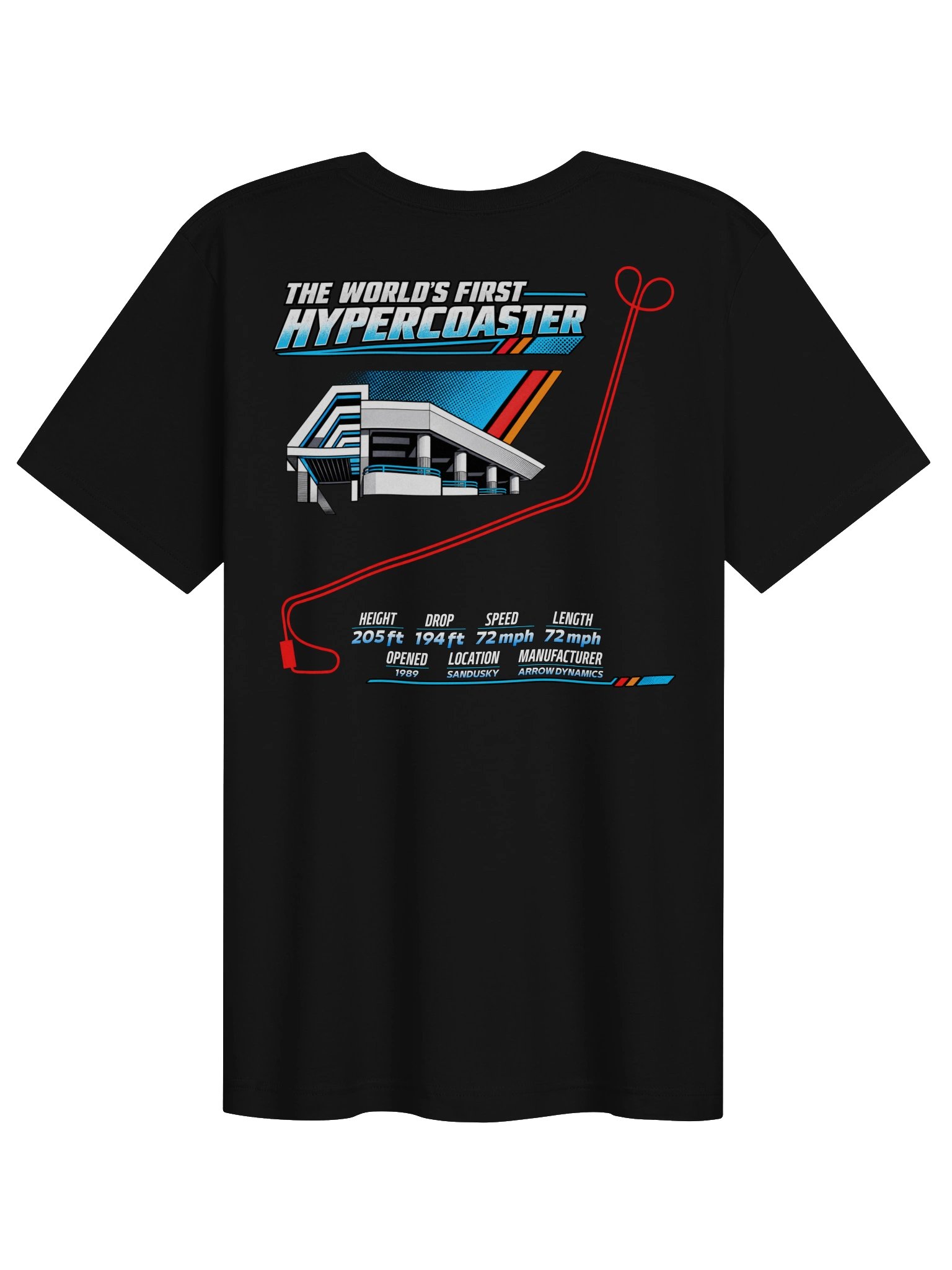 The World’s First Hyper Coaster Retro Graphic Layout Tee product image (2)