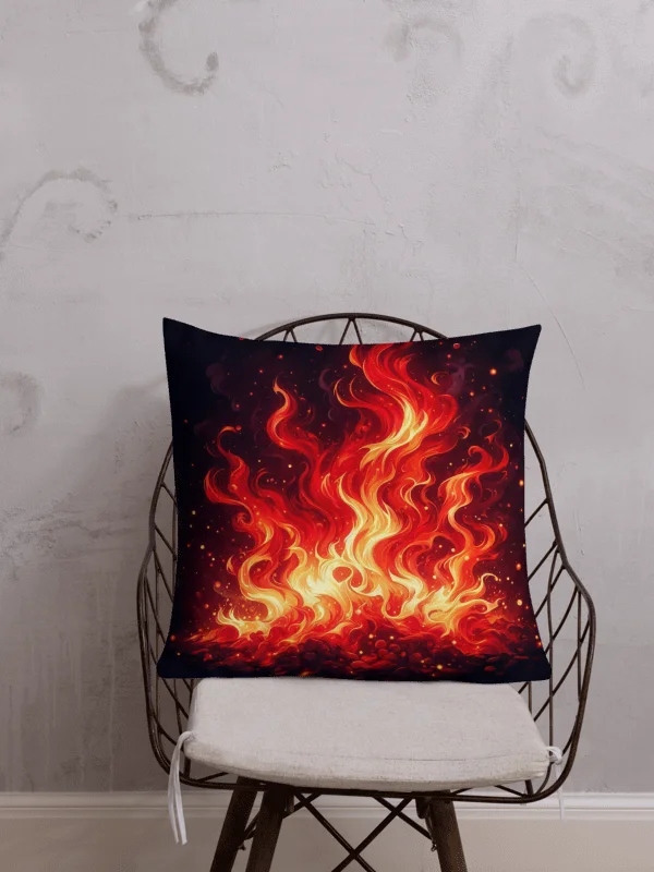 Inferno Blaze Premium Pillow | AI Design product image (1)