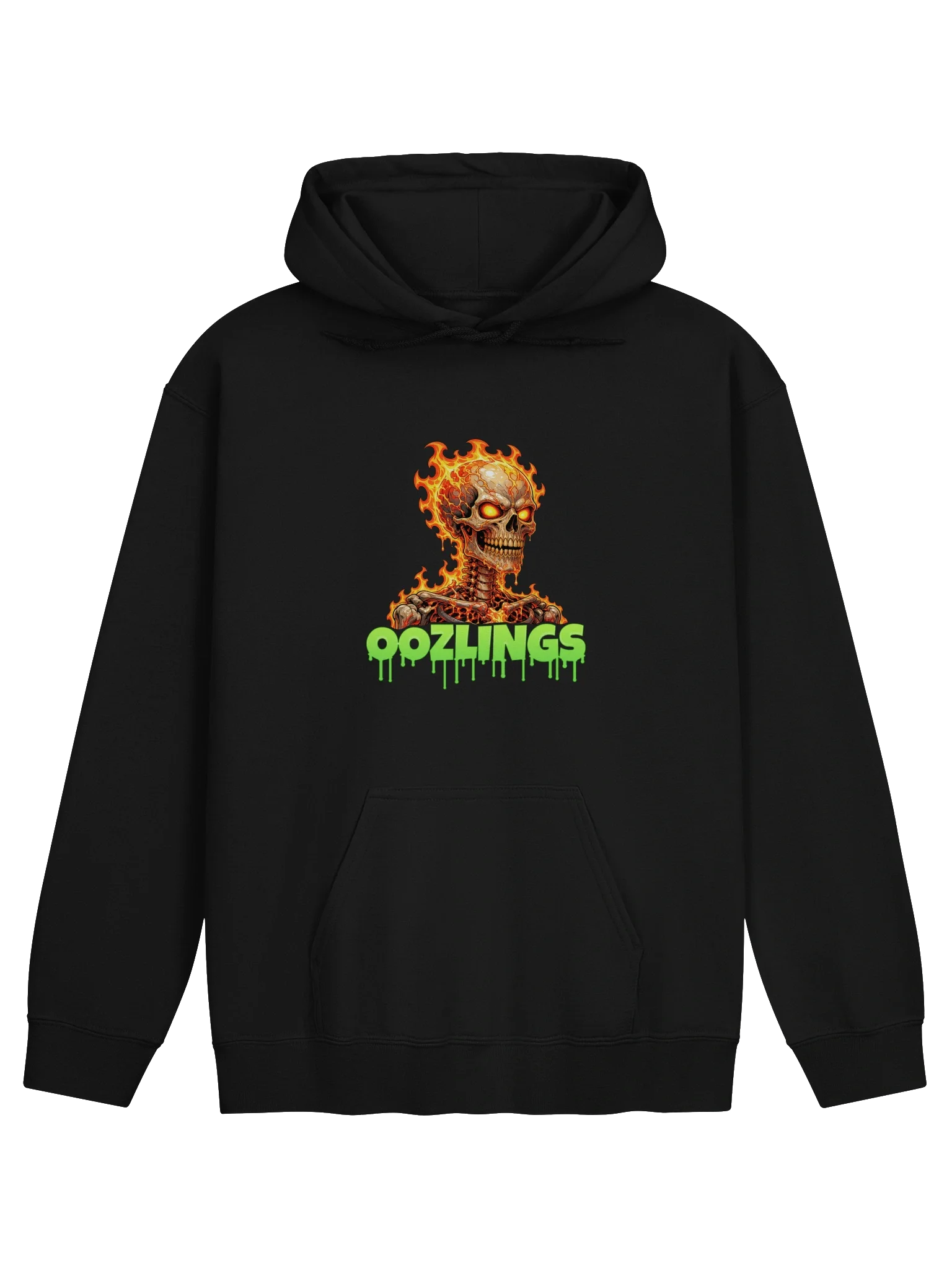 Fire Skull Hoodie in Black