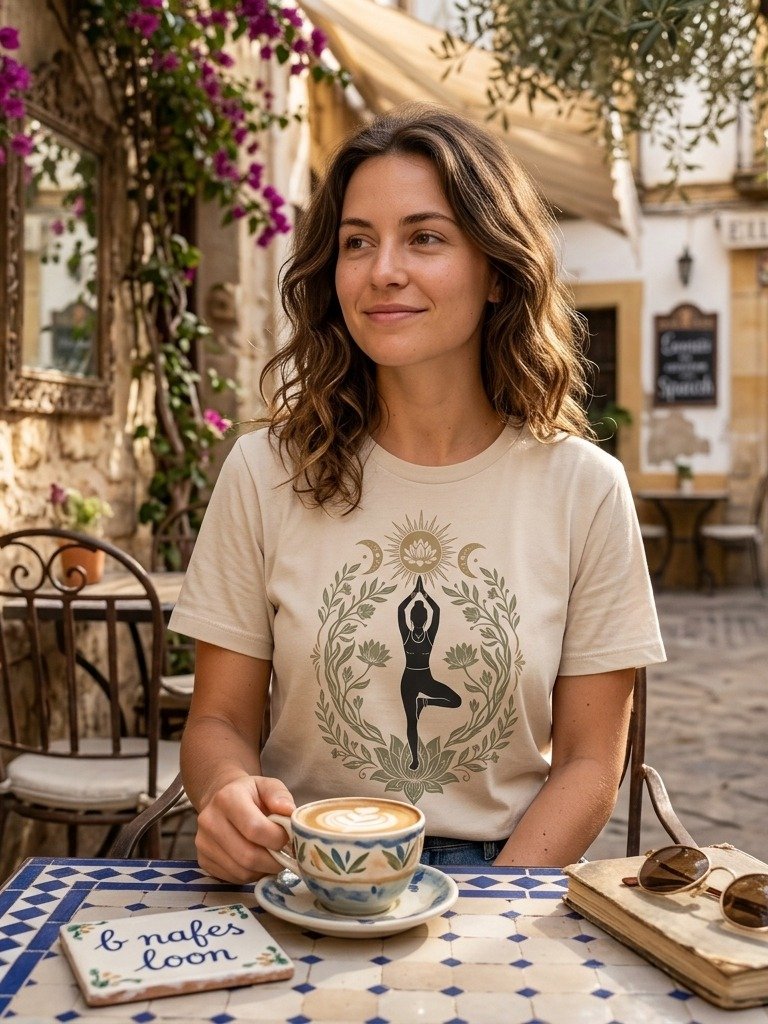 Camiseta Boho Postura del Árbol Mística | Camiseta de Yoga Enraizad product image (1)