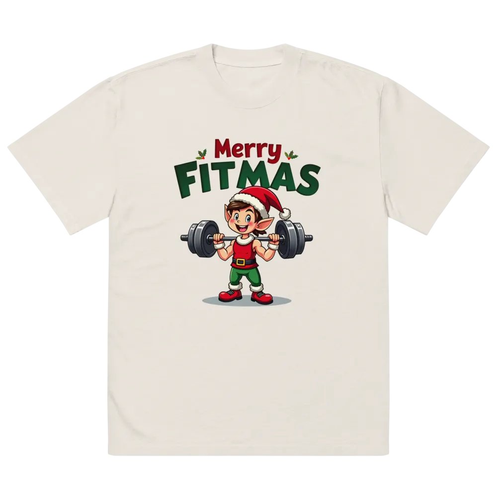 Merry Fitmas Elf Oversized Tee product image (2)