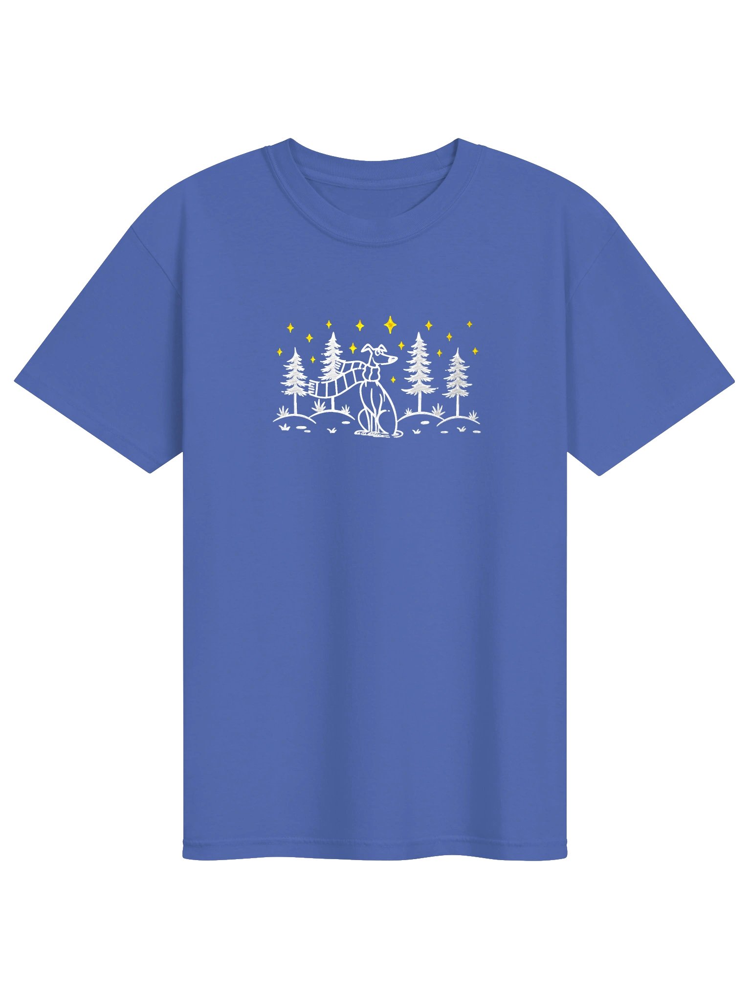 Greyhound Winter/Christmas Line Art Design Embroidered T-Shirt product image (25)