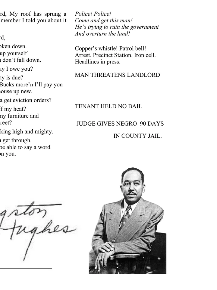 The Ballad Of The Landlord. Langston Hughes product image (1)