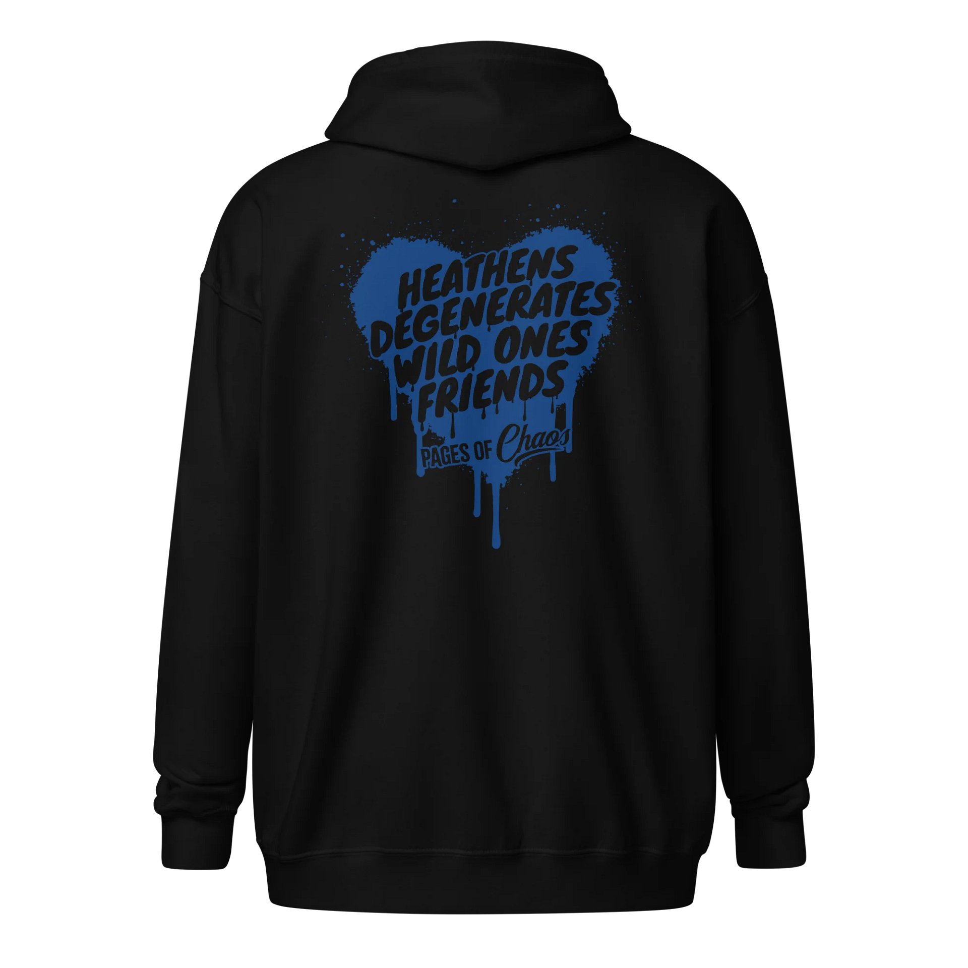 Heathens, Degenerates, Wild Ones, and Friends Zip Hoodie - Blue product image (2)