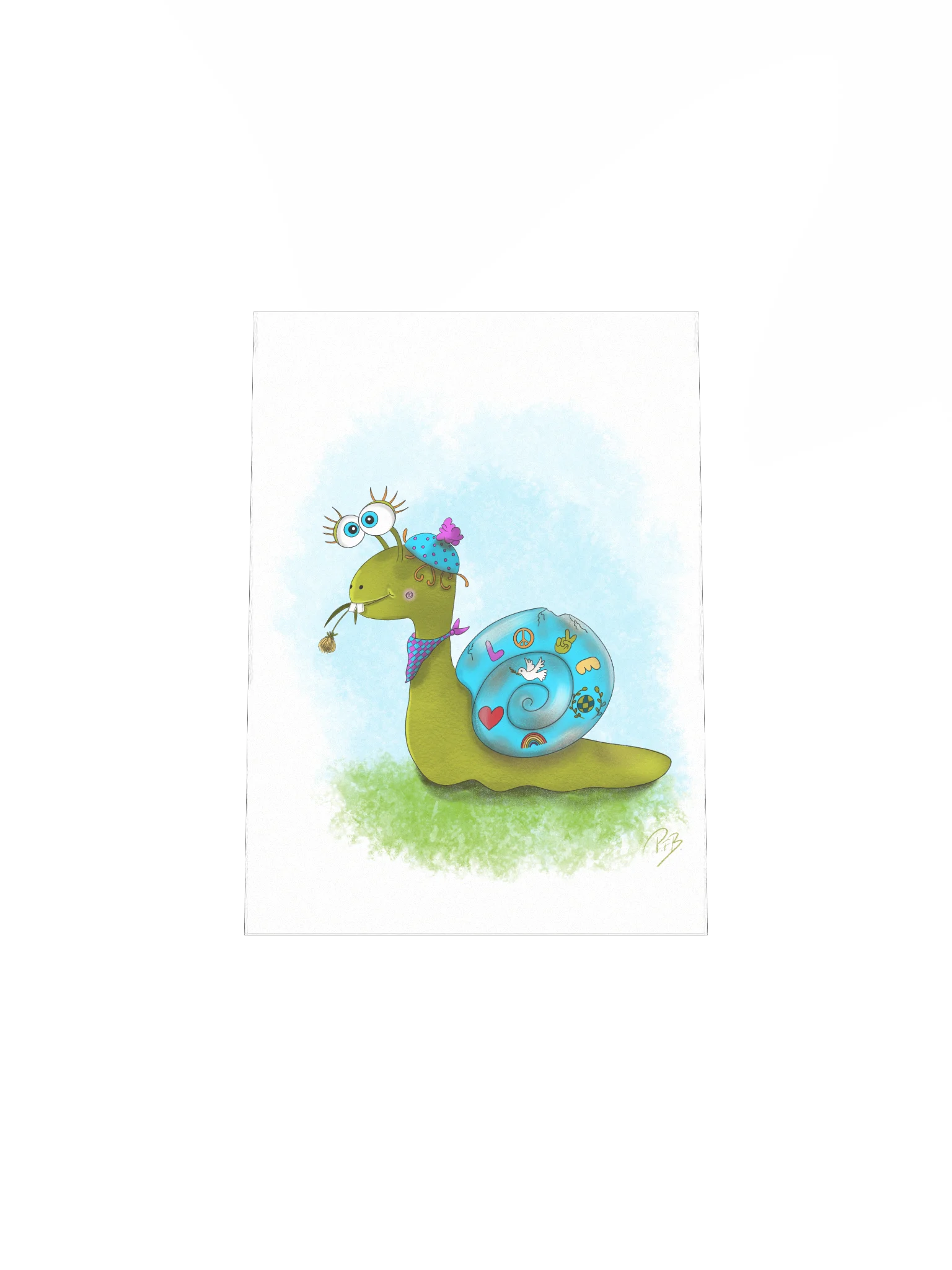 Whimsical Snail Adventure Poster - Snailbert the Peace Snail product image (4)