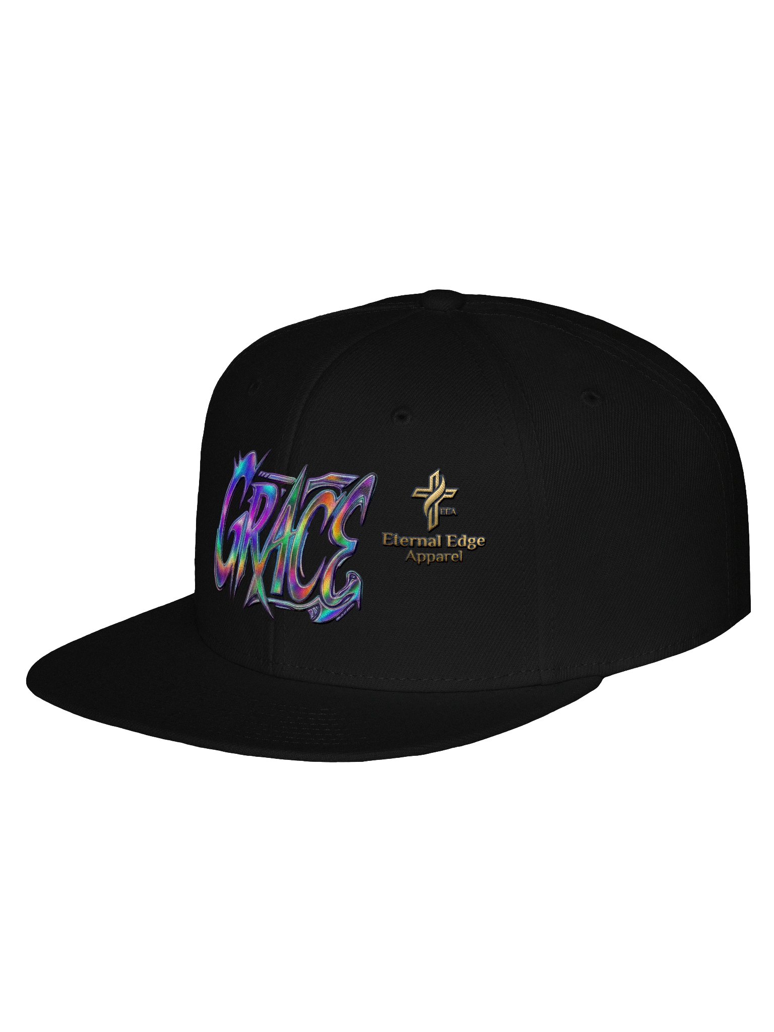 'GRACE' & Logo Both use Unlimited Color Embroidery in a Premum Snapback hat with Flat Bil. product image (2)