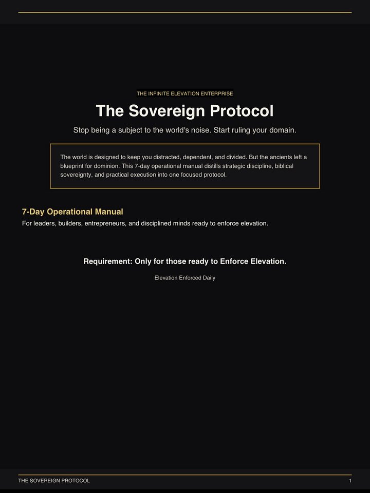 The Sovereign Protocol (PDF) (Stop being a subject to the world's noise. Start ruling your domain). product image (1)