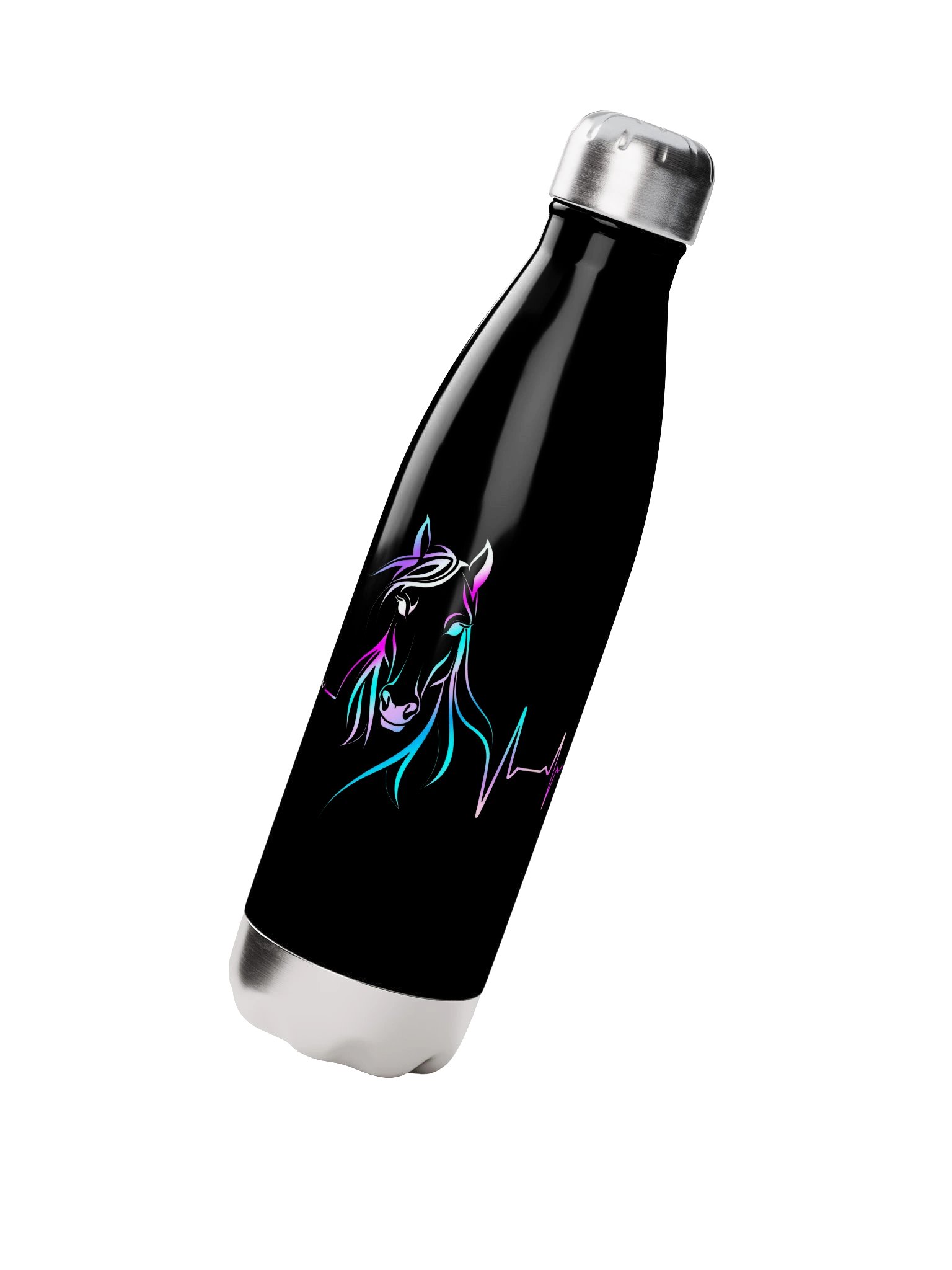 Horse Heartbeat Colorful Water Bottle | Equestrian Horse Lover Gift product image (2)