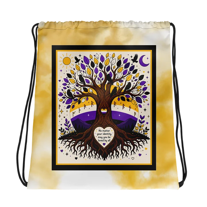 Tree of Love Sticker Drawstring Backpack product image (1)