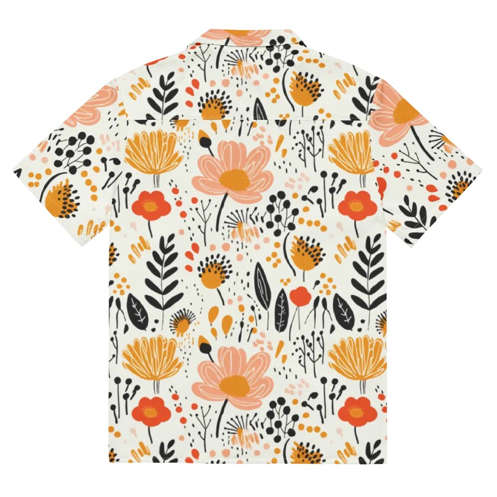 Retro Flowers Peach Hawaiian Shirt product image (11)
