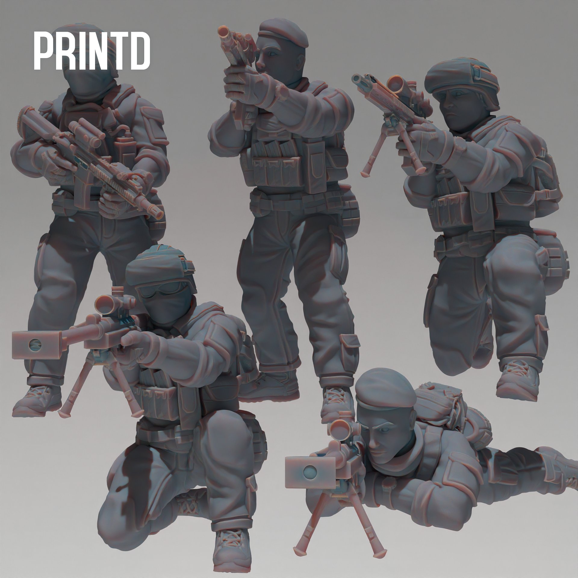 French Army Soliders Team - Modern Warfare Wargame Hobby Resin Scale Models product image (1)