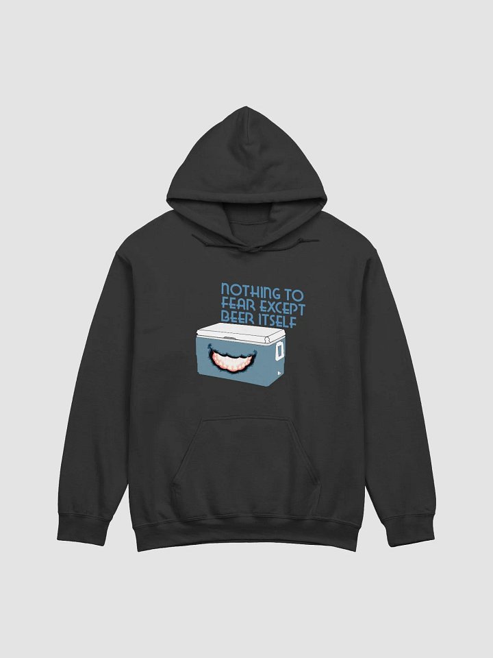 Nothing To Fear Except Beer Itself Menacing Grin Mimic Cooler Hoodie product image (1)