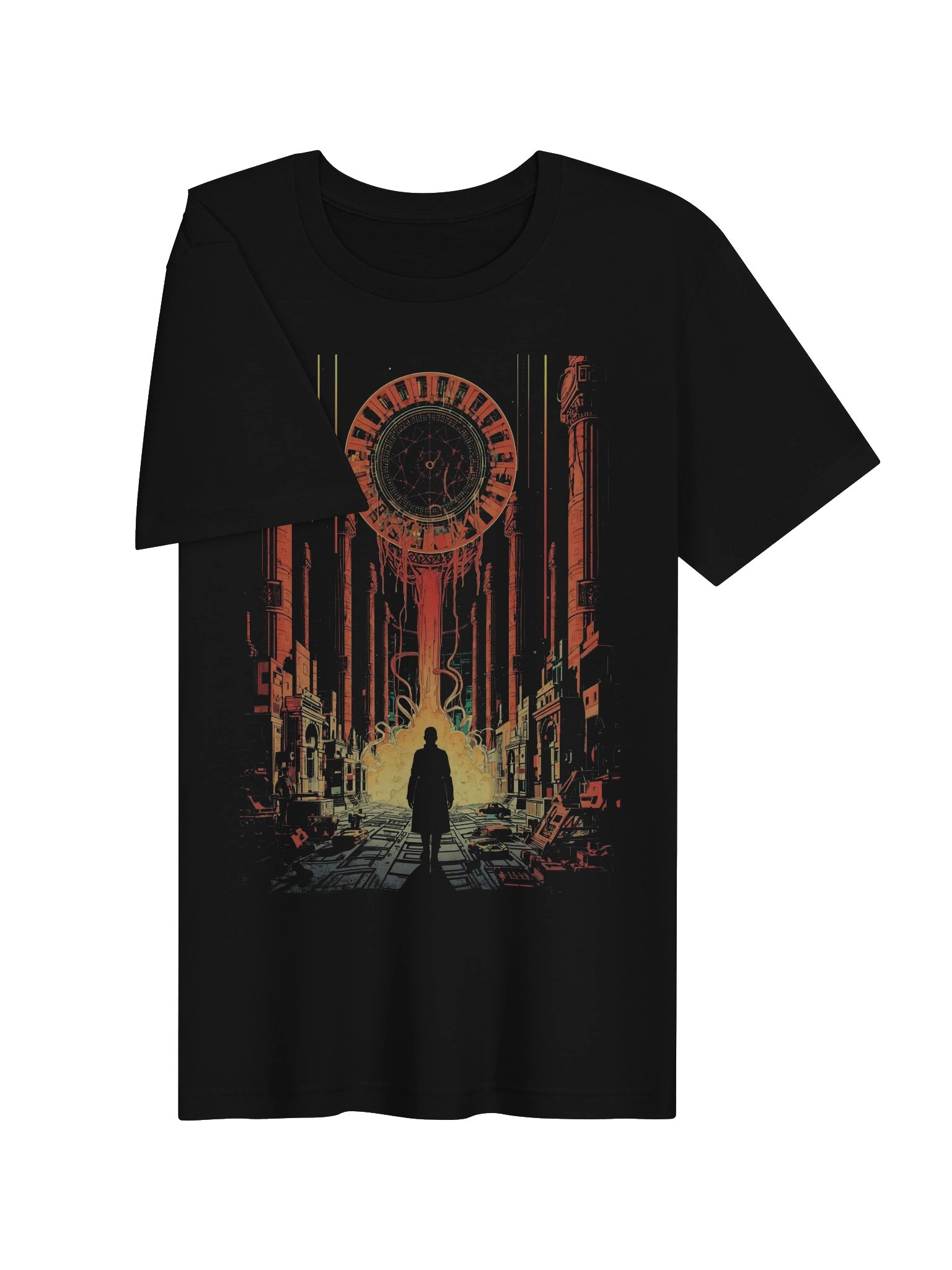 Neon Portal City Sci-Fi Lightweight T-Shirt product image (7)
