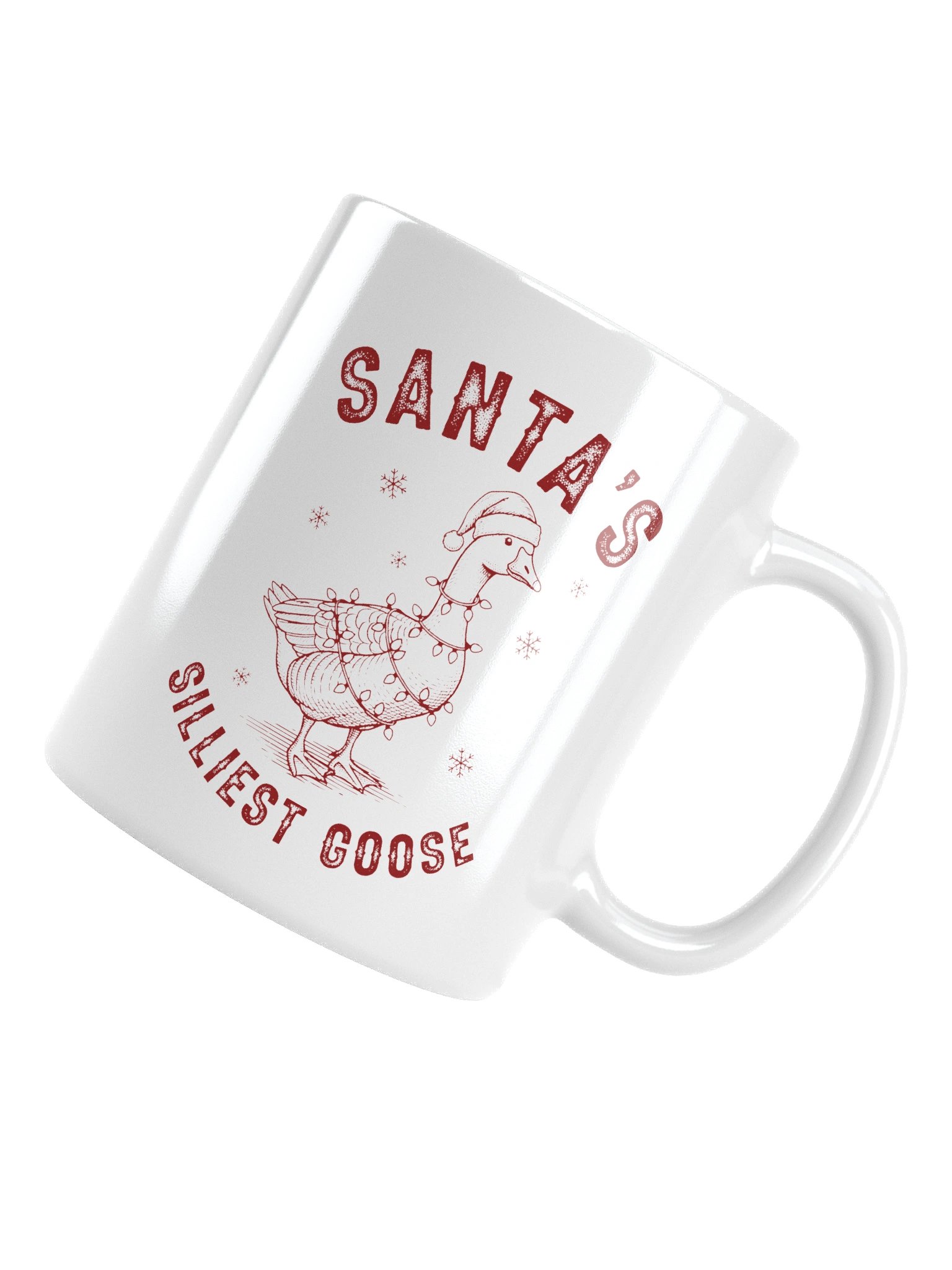 Santa's Silliest Goose White Glossy Mug product image (5)