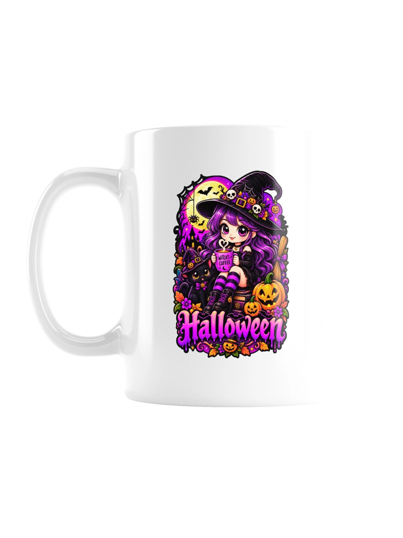 Halloween Witch Coffee Mug – Witch’s Coffee & Black Cat product image (1)