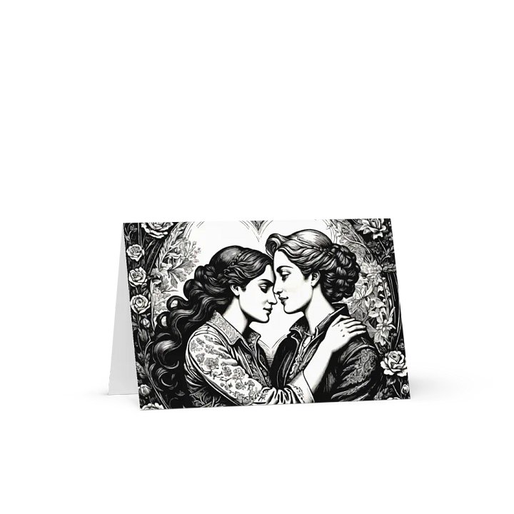 Lesbe Valentines, Black & White & Love All Over Card product image (4)