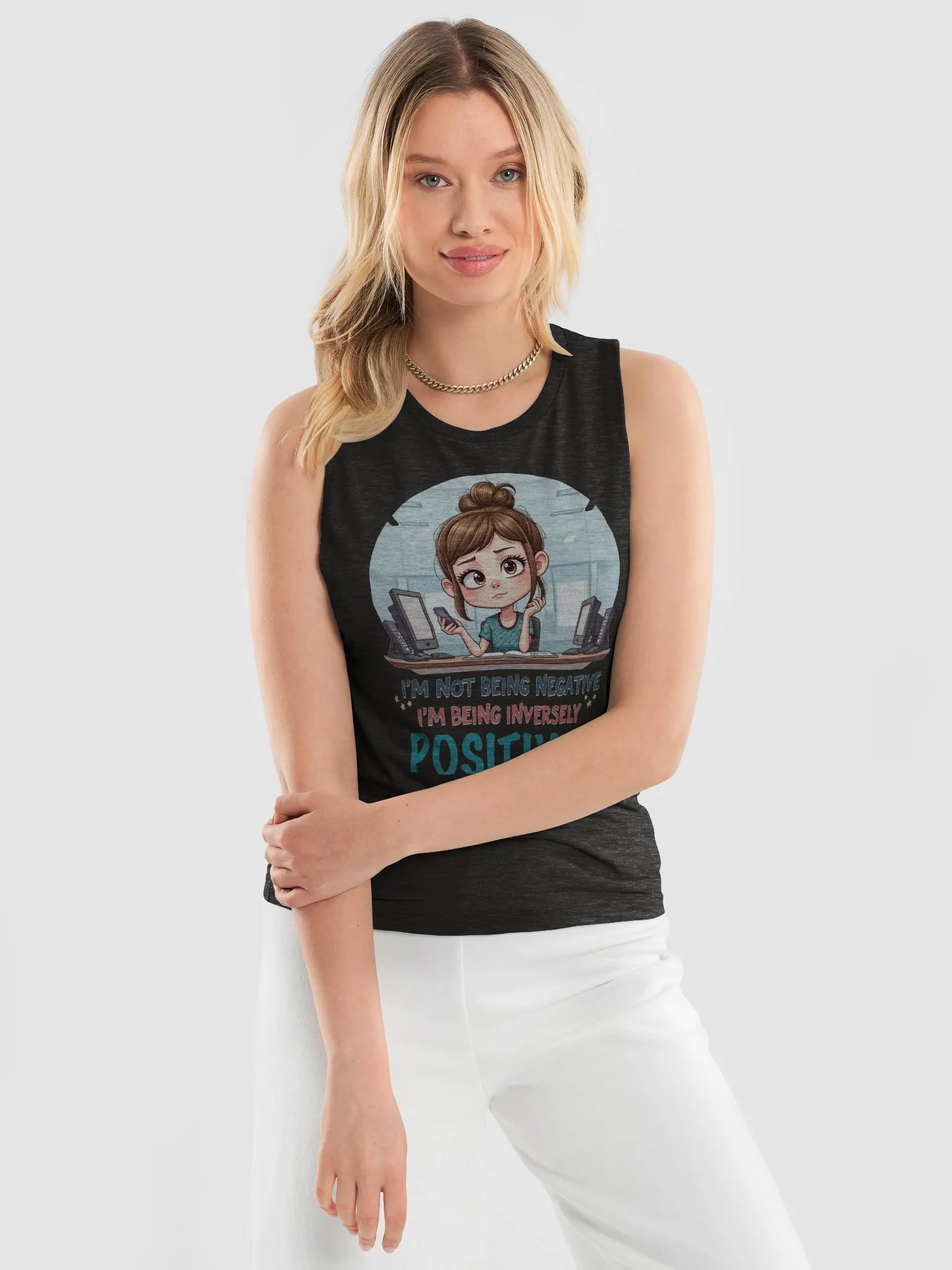 Inversely Positive Cartoon Muscle Tank product image (9)