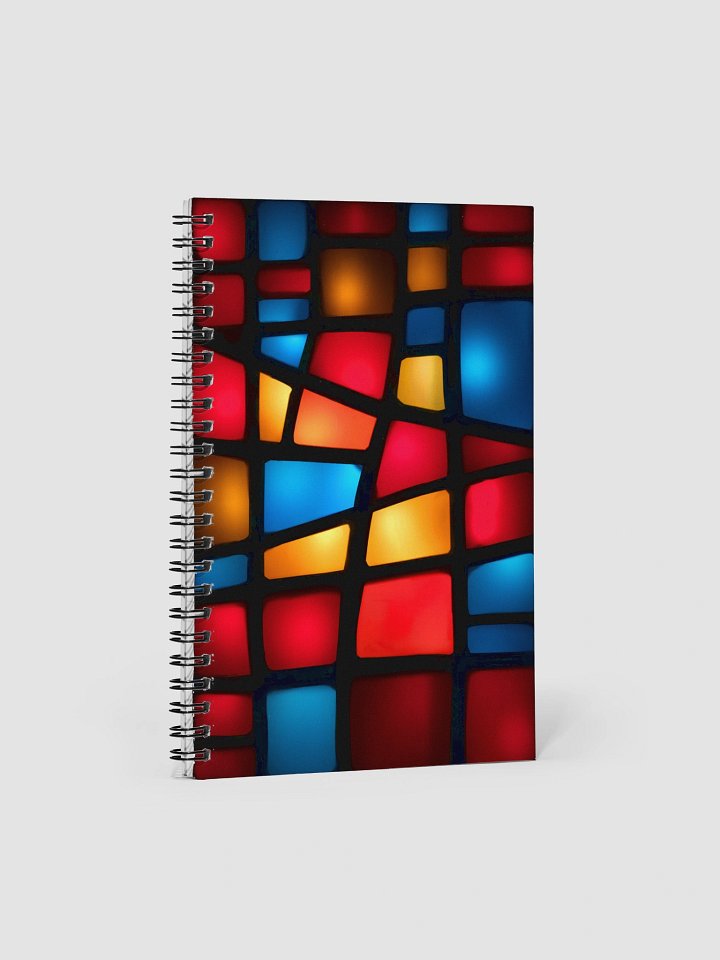 Vibrant Geometric Stained Glass Spiral Notebook product image (1)