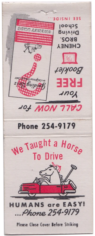 HORSE DRIVE MATCHBOOK POSTER product image (1)